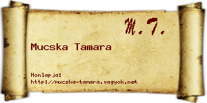 Mucska Tamara névjegykártya